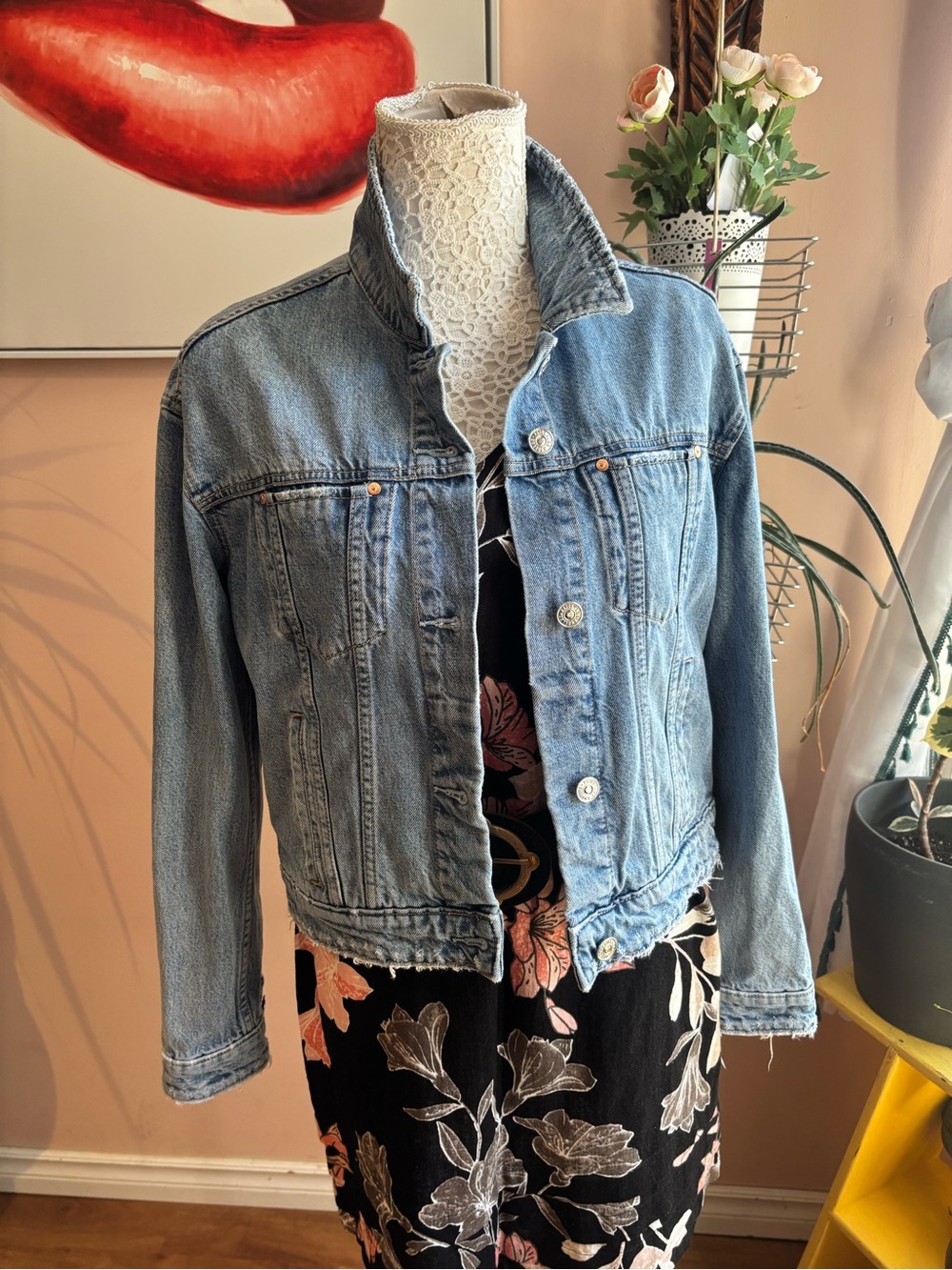 PAIGE Light Blue Denim Trucker Jacket Size Small
